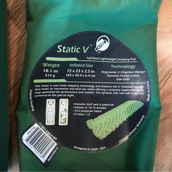 NEW Klymit Static V Sleeping Pad - Picture 2 of 3